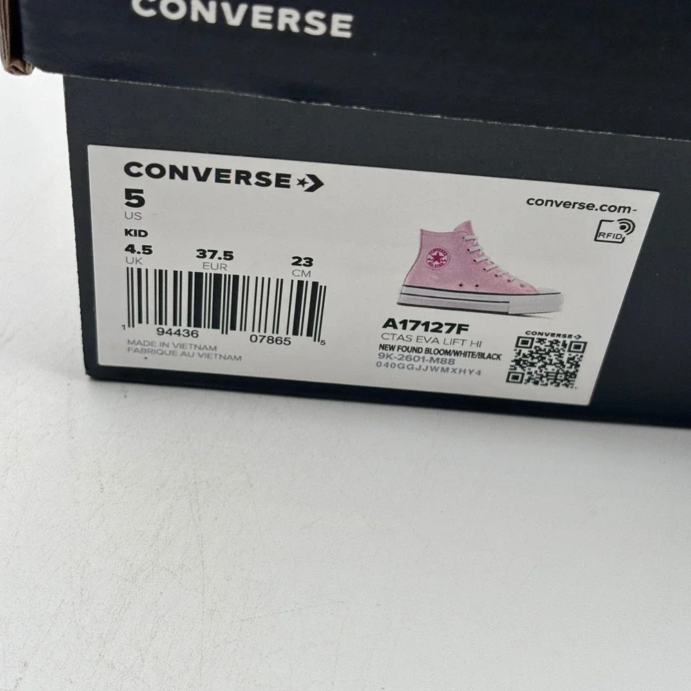 Converse CTAS Eva Lift Hi Shoes Kids Size 5 Pink White Black Lifestyle A17127F